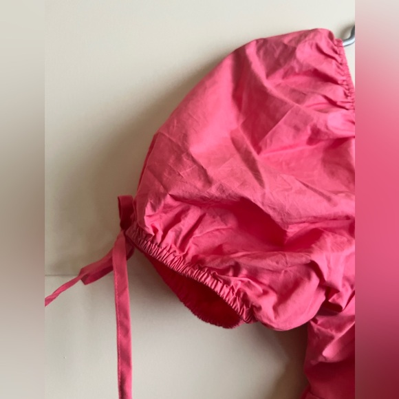 English Factory Pleated Detail Puff Sleeve Mini Dress Pink Size S - Picture 3 of 14